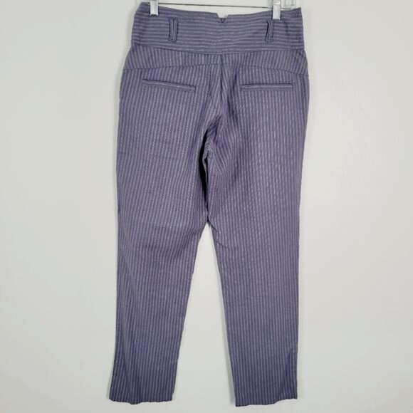 SUNDANCE Amelia Trouser Linen Blend‎ Striped Pants Size 2 - Picture 3 of 5